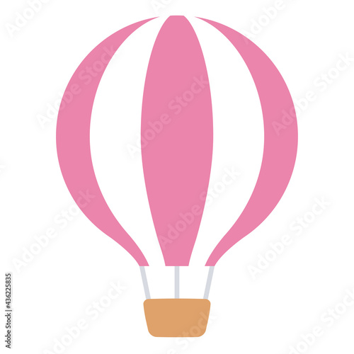 かわいい気球のイラスト ピンク 白 フラット Wall Mural ふわぷか