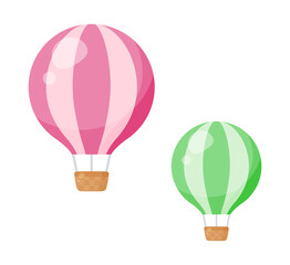 Fototapeta premium かわいい気球のイラスト_2個