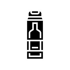 bottle of alcohol box glyph icon vector. bottle of alcohol box sign. isolated contour symbol black illustration - obrazy, fototapety, plakaty