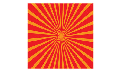 Radial sun rays red and orange