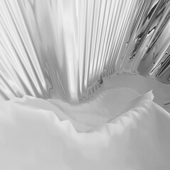 Background of glitch manipulations with 3D effect. Abstract mochrome flow of crystals. It can be used for web design and visualization of music