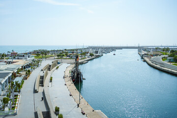 High angle view of the Valencia marina