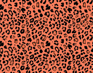 Leopard fur seamless vector pattern, animal print background