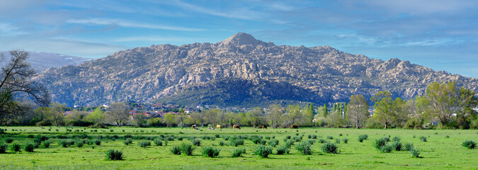Fototapeta na wymiar Panoramic view of la pedriza, Manzanares El Real