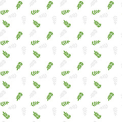 Simple seamless pattern with green leaves for paper, fabric, textile.