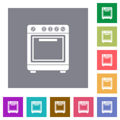 Oven square flat icons