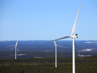 Amliden wind park in Sweden in late winter - 436230047