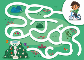 Educational maze game for children. Vector illustration.