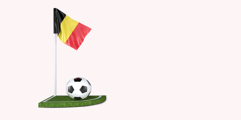 Fototapeta premium 3D renderings of national football teams There is a ball in the corner of the flag.