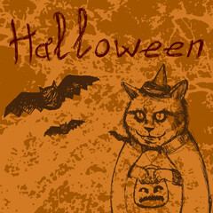 Hand drawn Halloween background