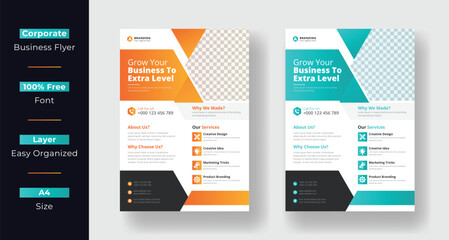 Business Marketing flyer design templates for Corporate flyer, Banner, magazine, poster, layout, brochure, annual report with vector & illustration.