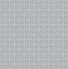 corner round square intersecting seamless pattern black lines and grey background