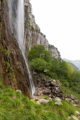the waterfall of the source of the river asón