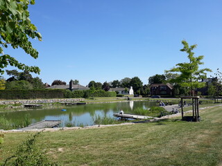 lake in the park, fishing in the Netherlands 