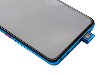 Close-up of a retractable phone camera