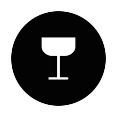 silhuotte of glass on white background