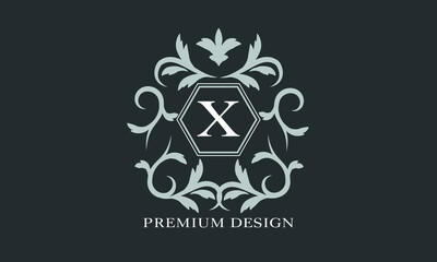 Premium linear logo. Monogram with letter X. Elegant icon. Luxury alphabet frame symbol.