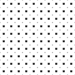 Fototapeta na wymiar Square seamless background pattern from black gift box with a question symbols are different sizes and opacity. The pattern is evenly filled. Vector illustration on white background