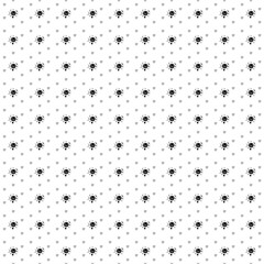 Square seamless background pattern from geometric shapes are different sizes and opacity. The pattern is evenly filled with black cosmic symbols. Vector illustration on white background