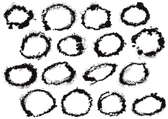 墨で描いた丸素材