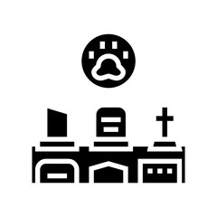 cemetery pet glyph icon vector. cemetery pet sign. isolated contour symbol black illustration