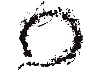 墨で描いた丸素材