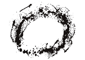 墨で描いた丸素材