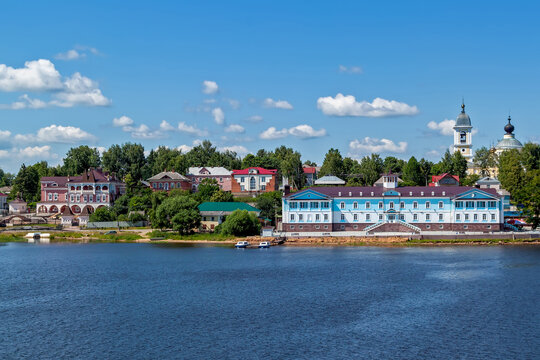 The town of Myshkin on the banks of the Volga River. Russia