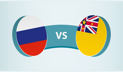 Russia versus Niue, team sports competition concept.