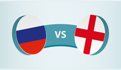 Russia versus England, team sports competition concept.