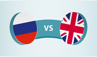 Russia versus United Kingdom, team sports competition concept.