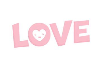 Love Text, Love Icon, Valentine's Day Background, Love Greeting Card, Valentine's Day Card, Cupid Icon, Heart Icon, Vector Illustration Background
