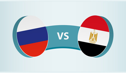 Russia versus Egypt, team sports competition concept.