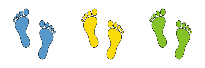 Set of web icons for feet flat design.