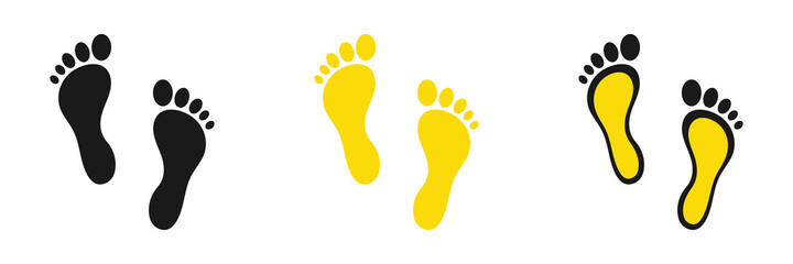 Set of web icons for feet flat design.