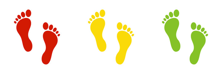 Set of web icons for feet flat design.