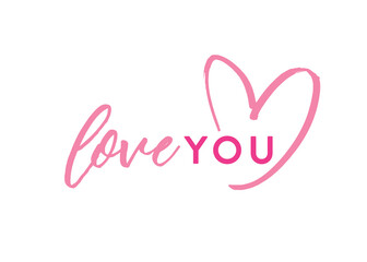 Love You Text, Love You Background, Valentine's Day Card, Valentine's Day Background, Valentine's Day Text, Heart Icon, Illustration Vector Background