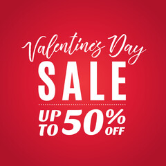 Valentine's Day Sale, Valentine's Day Clearance, Store Sale, Online Sale, Special Offer Percentage Off Vector Illustration Sign Banner for shop, e-commerce, web, business, flyers, and posters