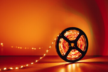 led strip orange light roll