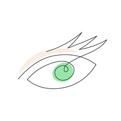 One line eye. Single line art. Eye abstract