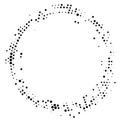 Halftone monochrome texture with dots. Circle, Zen. Minimalism, vector. Background for posters, websites, business cards, postcards, interior design.