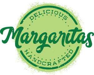 Vintage Margaritas Menu Design Cocktail Stamp - 436245817