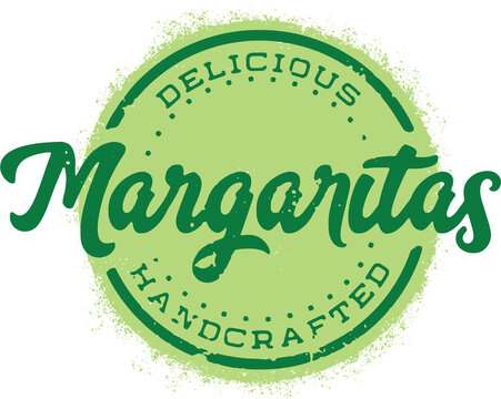 Vintage Margaritas Menu Design Cocktail Stamp