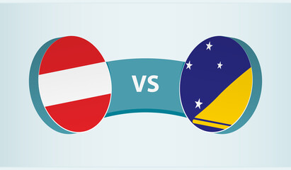 Austria versus Tokelau, team sports competition concept.