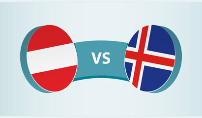 Austria versus Iceland, team sports competition concept.