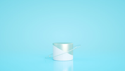 Podium, pedestal or platform, background for the presentation of cosmetic products. 3d podium. Place for ads. 3D rendering. Product presentation blank podium.