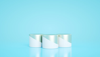 Podium, pedestal or platform, background for the presentation of cosmetic products. 3d podium. Place for ads. 3D rendering. Product presentation blank podium.