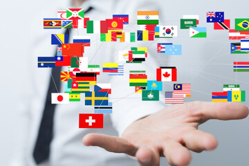 National flags of the countries 3d