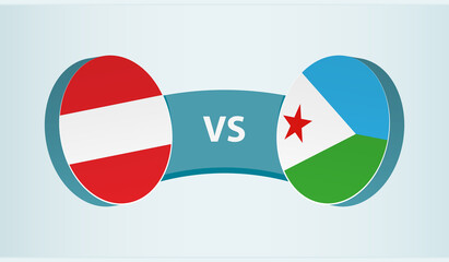 Austria versus Djibouti, team sports competition concept.