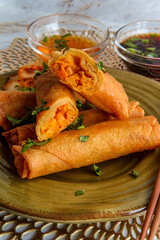 Chinese Kimchi Spring Rolls